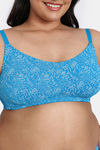 Zivame True Curv Sun's Bird Double Layered Non Wired Full Coverage Super Support Bra - Methyl Blue — thumbnail 4